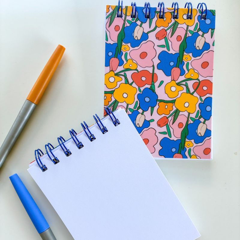 Bloc-Notes à Spirales Fleuri Vintage