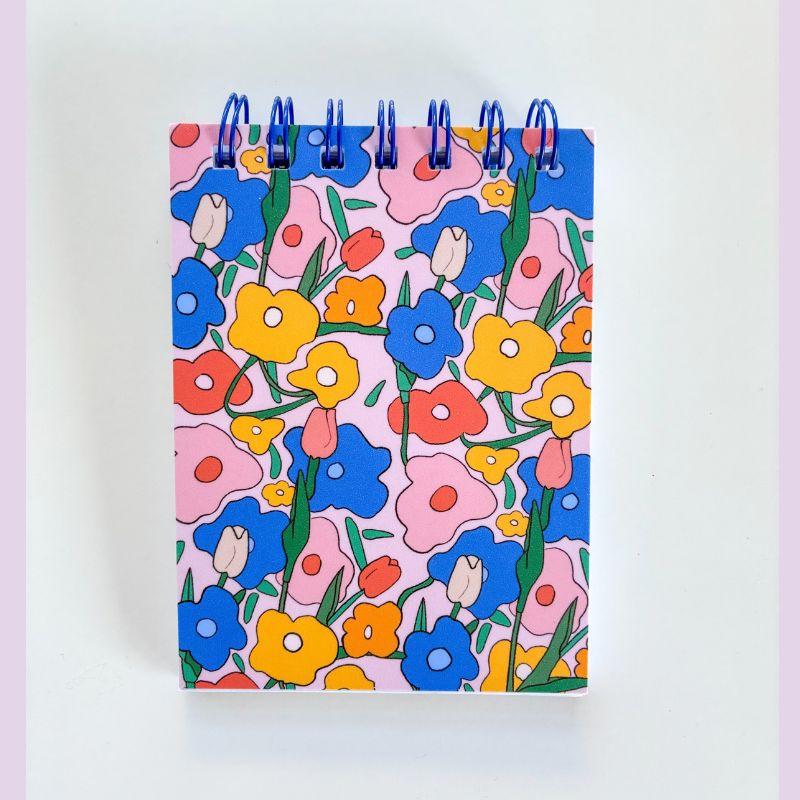 Bloc-Notes à Spirales Fleuri Vintage