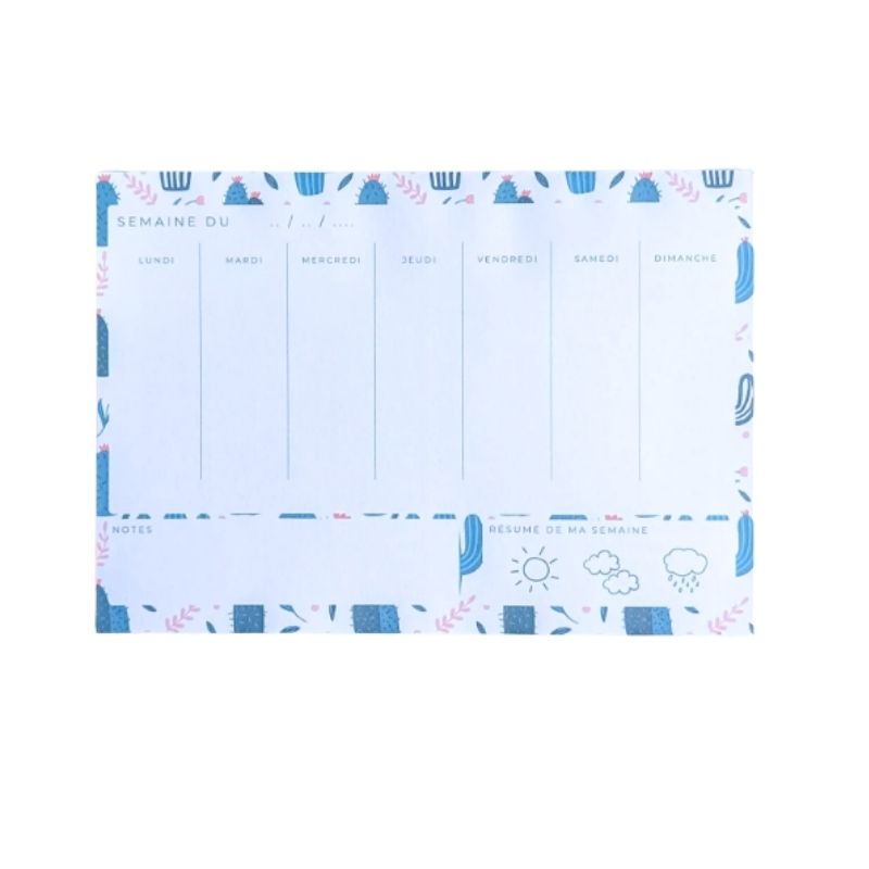 Mini Planner Semainier Cactus