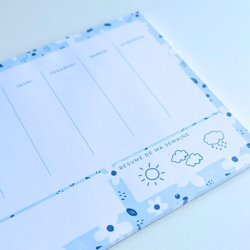 Mini Planner Semainier Petites Fleurs