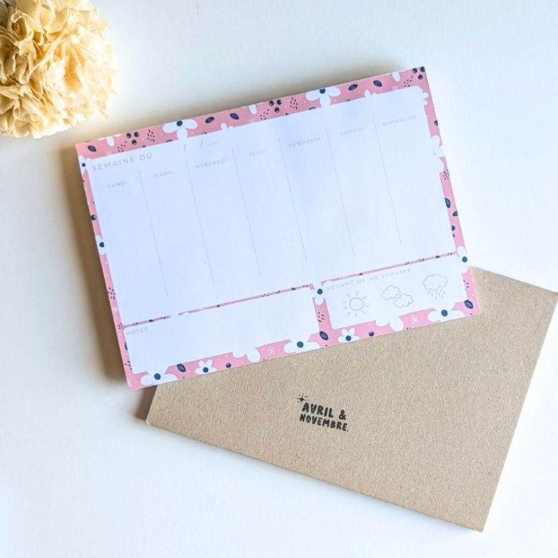 Mini Planner Semainier Petites Fleurs