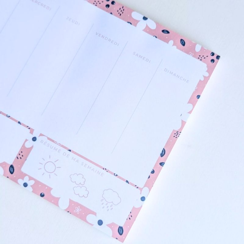 Mini Planner Semainier Petites Fleurs