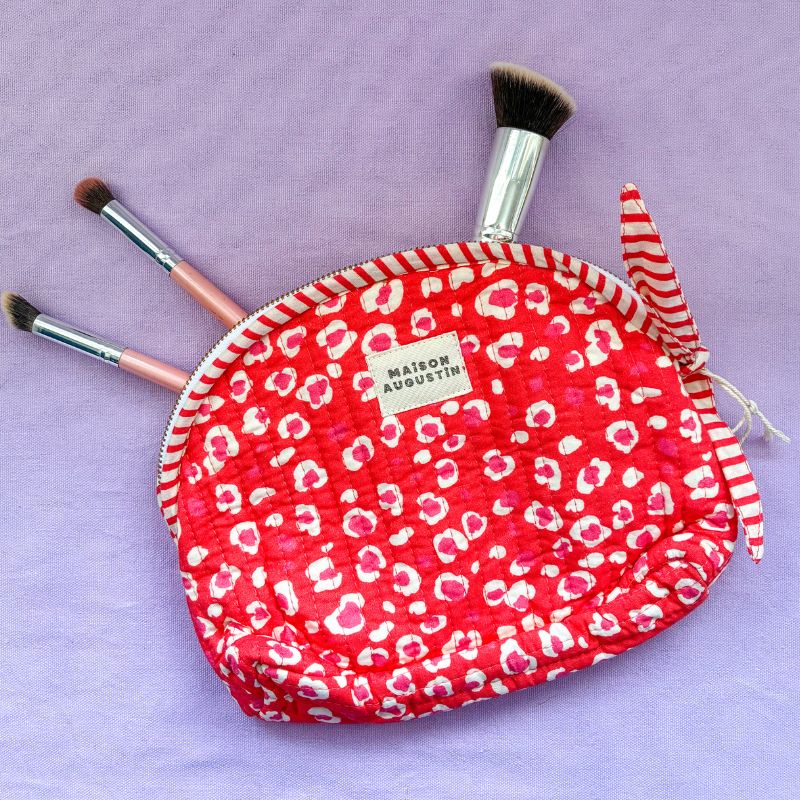 trousse à maquillage tissu matelassé intérieur étanche