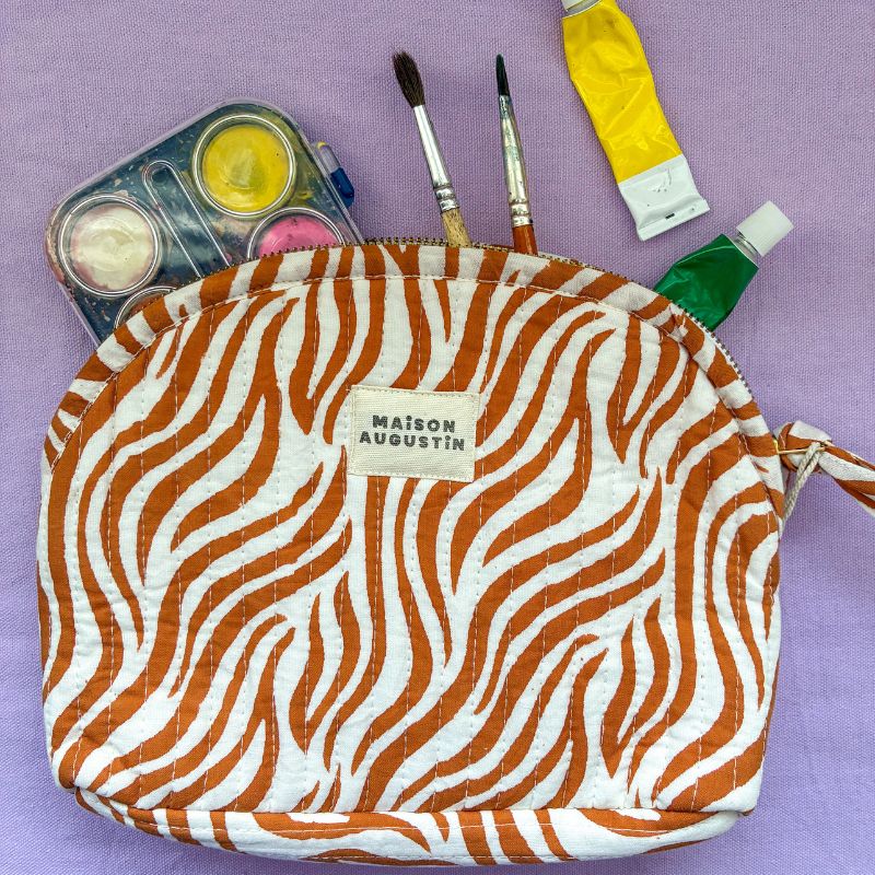 Petite trousse Zebrée pour maquillage, accessoires ou sac de voyage