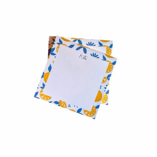 petits bloc-notes carrés vendus par 2 motif citrons création française avril & novembre