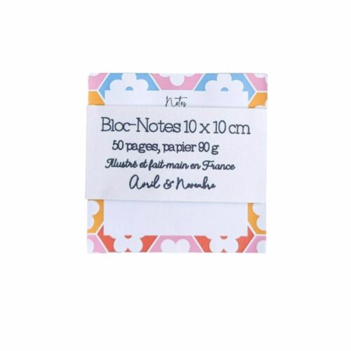Bloc carré - Lot de 2 Bloc-Notes Mosaïque Fleurie